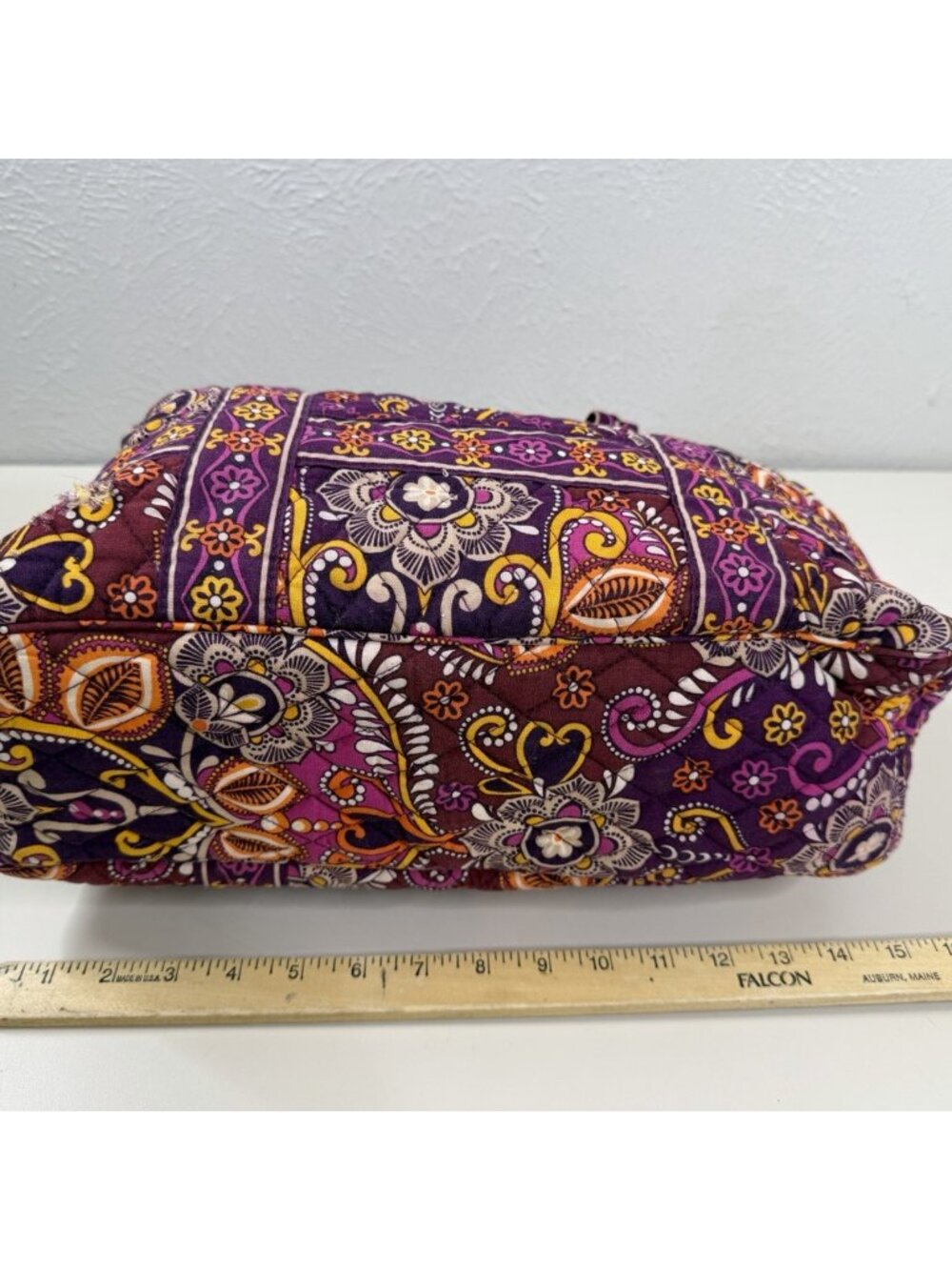 Vera Bradley Weekender Travel Bag Safari Sunset Burgundy Purple W/Handles EUC - Picture 11 of 16
